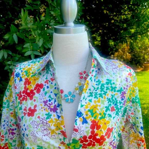 Orvis Colorful Floral Button Down Shirt - Picture 3 of 7